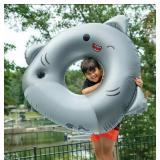 NEW BigMouth x Squishmallows Inflatable Ring Pool Float With Built-In Cupholder - Shark