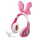 NEW eKids IHOME Minnie Mouse Headphones Adjustable Headband, Stereo Sound, 3.5Mm Jack, Wired Headphones for Kids, Tangle-Free, Volume Control, Foldable, Over Ear