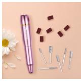Dartwood Electric Nail Drill Tool Set - Portable Nail Salon Polish Organizer Acrylic Nail Kit - 20,000 RPM (Pink)