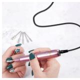 Dartwood Electric Nail Drill Tool Set - Portable Nail Salon Polish Organizer Acrylic Nail Kit - 20,000 RPM (Pink)