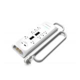 Monster 6ft Heavy Duty Power Strip & Surge Protector, 8 Outlets, USB-A & USB-C, 4050 Joules - WHITE