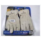 NEW Plainsman Premium Cowhide 100% Leather Gloves Fleece Lined Insulated M, 2 Pack