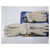 NEW Plainsman Premium Cowhide 100% Leather Gloves Fleece Lined Insulated M, 2 Pack