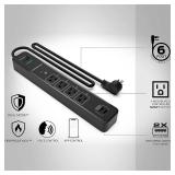 Monster Smart Power Outlet WiFi Control Alexa Indoor 4 Outlet 2 USB-A Black 6 ft