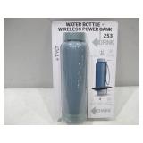 NEW Tylt 12 Hour Hot/Cold Water Bottle & Qi Wireless Power Bank, 24oz, Blue