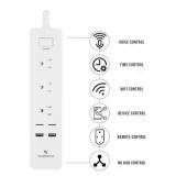 Wasserstein Wi-Fi Controlled Smart Power Strip - 3 Outlets + 2 USB Ports Compatible with Alexa and Google Assistant