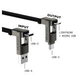Rolling Square inCharge X Max 6-In-1 Charge and Data Cable, Lava Black
