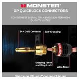 Monster XP QuickLock Self-Crimping Banana Plugs for Speaker Wire with 24K Gold Contacts - 2 Pair (4 Total), Ideal for Home Theatre & Home Audio Speakers