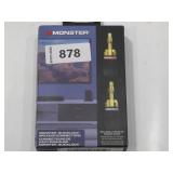 Monster XP QuickLock Self-Crimping Banana Plugs for Speaker Wire with 24K Gold Contacts - 2 Pair (4 Total), Ideal for Home Theatre & Home Audio Speakers