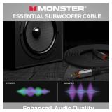 Monster Essentials Premium Subwoofer Cable Connector for Home Theaters and Cars, RCA Subwoofer Audio Cable, 13.1ft