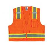NEW Ergodyne GloWear 8248Z Two-Tone Surveyors Vest - Type R, Class 2, Zipper - ORANGE - 2XL/3XL