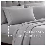 NEW Social Standard by Sanctuary Recycled Polyester Sheet Set - King Size - Smoke