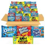 NEW 32 Variety Pack of Cookies and Candy Treats - Oreo, Sour Patch Kids, Chips Ahoy, Nutter Butter