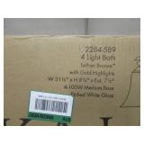 NEW Minka Lavery 2284-589 Shadowglen 4 Light Bathroom Vanity Light Fixture - Lathan Bronze