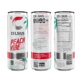 NEW CELSIUS Sparkling Peach Vibe, Functional Essential Energy Drink 12 Fl Oz (Pack of 12)
