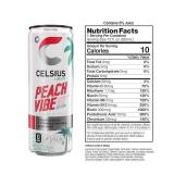 NEW CELSIUS Sparkling Peach Vibe, Functional Essential Energy Drink 12 Fl Oz (Pack of 12)
