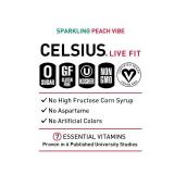 NEW CELSIUS Sparkling Peach Vibe, Functional Essential Energy Drink 12 Fl Oz (Pack of 12)