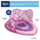 Aqua Leisure Adjustable Seat Baby Pool Float w/ Retractable Canopy, Mermaid
