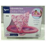 Aqua Leisure Adjustable Seat Baby Pool Float w/ Retractable Canopy, Mermaid