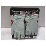 NEW Plainsman Cold Weather Work Gloves, Fleece Lining, Premium Cowhide Leather, LARGE , 2 Pairs