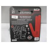 NEW Plainsman Cold Weather Work Gloves, Fleece Lining, Premium Cowhide Leather, LARGE , 2 Pairs