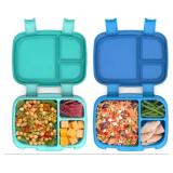 NEW Bentgo Fresh (Blue/Green 2 PACK) Leak-Proof, Versatile 4-Compartment Bento-Style Lunch Box