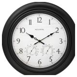NEW Acu-rite 76091HD 18-inch Indoor/Outdoor Wall Clock - Thermometer - Humidity - Weather Resistant