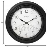 NEW Acu-rite 76091HD 18-inch Indoor/Outdoor Wall Clock - Thermometer - Humidity - Weather Resistant