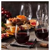 NEW Members Mark 8 Piece Crystal Stemless Wine Glass Set - 19 oz Capacity