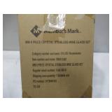 NEW Members Mark 8 Piece Crystal Stemless Wine Glass Set - 19 oz Capacity