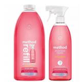 NEW Method All Purpose Cleaner, Pink Grapefruit, 28 fl. oz. Spray Bottle + Refill, Total 96 fl. oz.
