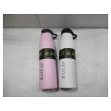 NEW ZULU 26 oz. Stainless Insulated Water Bottle, 2 Pack ( Pink/White )