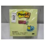 NEW Post-it Notes Super Sticky Pads, 3" x 3", Canary Yellow, 24 Pads, 2,160 Total Sheets