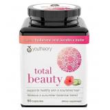 NEW Youtheory Total Beauty Hyaluronic Acid, Keratin & Biotin Capsules 90 ct.