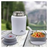 NEW High Sierra 2-Pack Vacuum Insulated Stainless Steel Food Jars, 24 oz. - Black/White