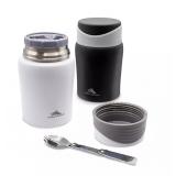NEW High Sierra 2-Pack Vacuum Insulated Stainless Steel Food Jars, 24 oz. - Black/White