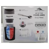 NEW High Sierra 2-Pack Vacuum Insulated Stainless Steel Food Jars, 24 oz. - Black/White