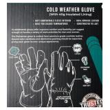 Plainsman Cold Weather Work Gloves, Fleece Lining, Premium Cowhide Leather, X-Large, 2 Pairs XL