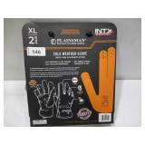 Plainsman Cold Weather Work Gloves, Fleece Lining, Premium Cowhide Leather, X-Large, 2 Pairs XL
