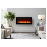 HOME DECORATORS COLLECTION 42 in. Wall Mount Electric Fireplace in Black