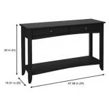 STYLEWELL Lot of 2- Charcoal Black 2-Drawer Wood Console Tables (47.5 in. W x 30 in. H)