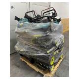 Pallet of 8 Cordless Lawn Mowers by RYOBI & MAKITA (TOOL ONLY)
