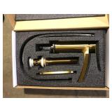 Phiestina Single Handle Waterfall Faucet for Bathroom Sink in Brushed Gold Finish   Customer Returns See Pictures