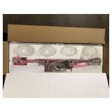 Home Decorators Collection Tustna 4-Light Brushed Nickel Bathroom Vanity Light with Opal Glass Shades  Customer Returns See Pictures