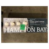 Home Decorators Collection Tustna 4-Light Brushed Nickel Bathroom Vanity Light with Opal Glass Shades  Customer Returns See Pictures