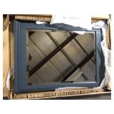 Home Decorators Collection Merryfield 24 in. W x 32 in. H Rectangular Wood Framed Wall Bathroom Vanity Mirror in Dark Blue-Gray   Customer Returns See Pictures