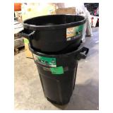 Lot of HDX 32 Gal. Black Outdoor Vented Trash Can with Domed Lid   Customer Returns See Pictures