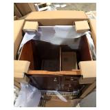 Home Decorators Collection Naples 24 in. W x 21.63 in. D x 34 in. H Bath Vanity Cabinet without Top in Tobacco  Damaged   Customer Returns See Pictures