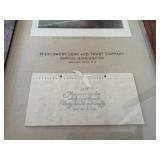 1917 22"x10" Old/White/Tiger Oak Framed Middlewest Loan & Trust Company Captial $100,000.00 Valley City, ND