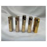 5 Advertising Side Spin Lighters Budweiser, Busch, Marlboro & The White Horse Cellar